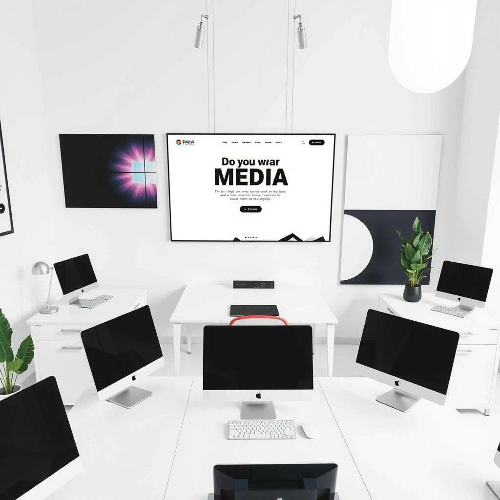 Minimalist web design workspace