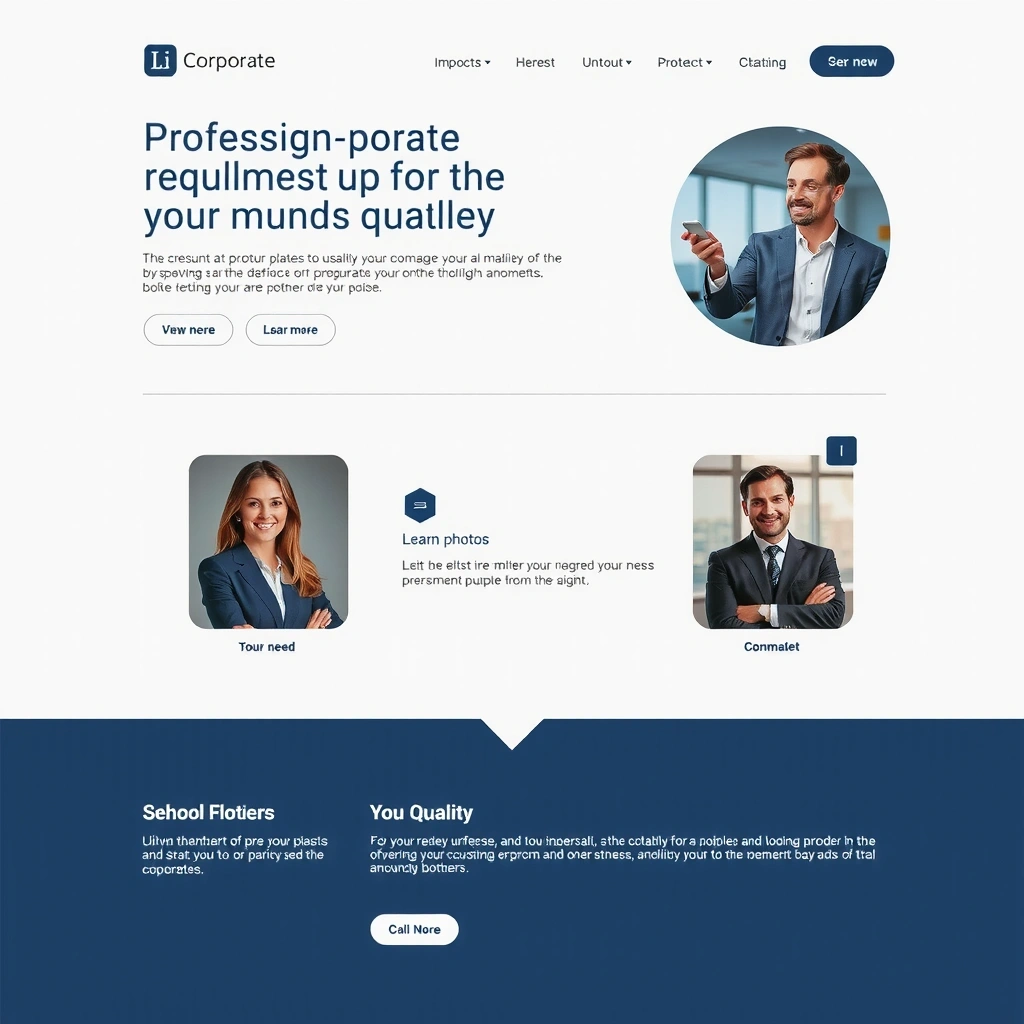Clean corporate website interface